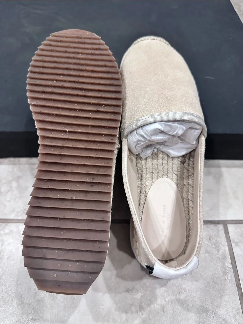 rag & bone Women’s Slip-On Espadrilles - Beige Suede Size 37.5/US 6.5 Brand New